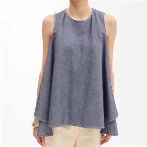 MEIMEJ - SLEEVELESS DENIM TUNIC