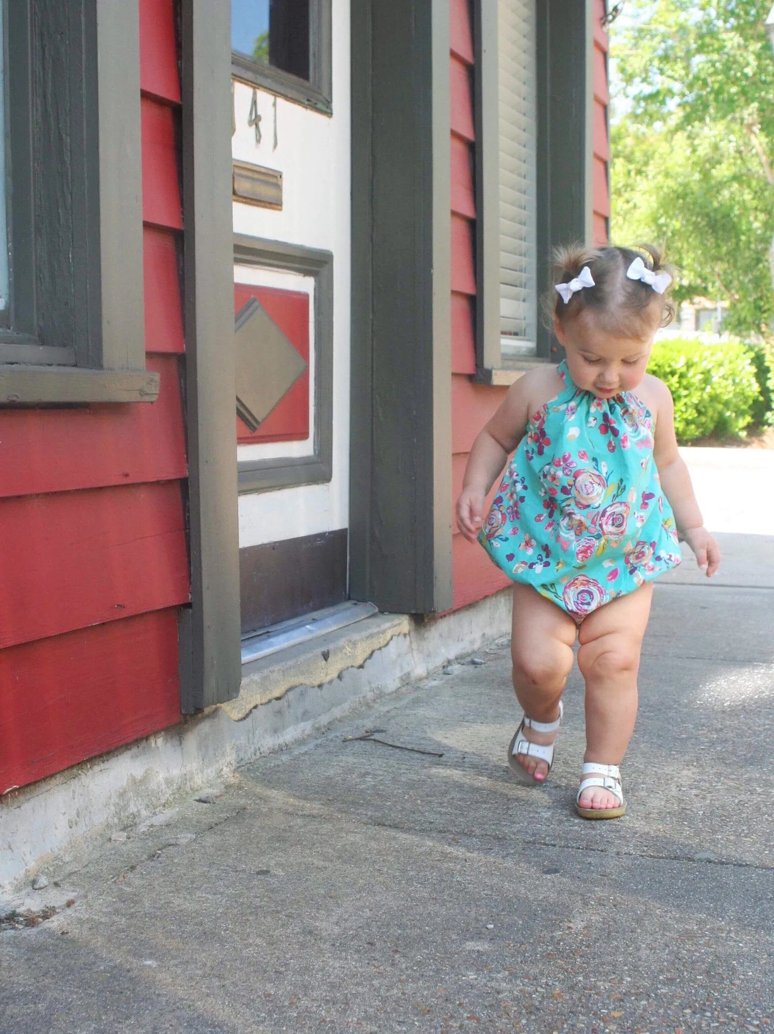 Mint Boho Floral Bubble Romper