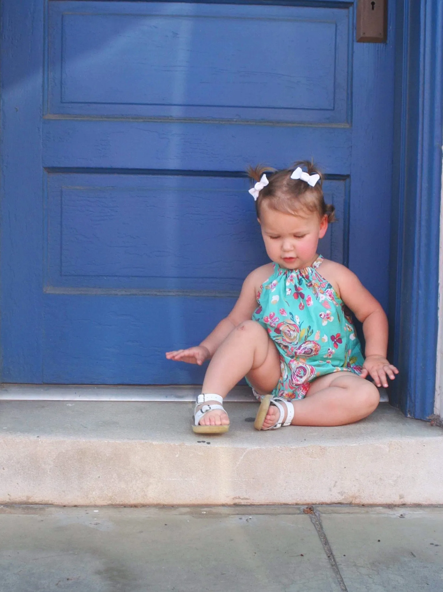 Mint Boho Floral Bubble Romper