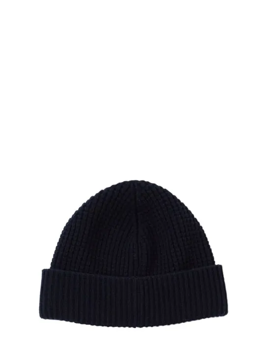 Moncler   Logo detail wool &amp; cashmere beanie 