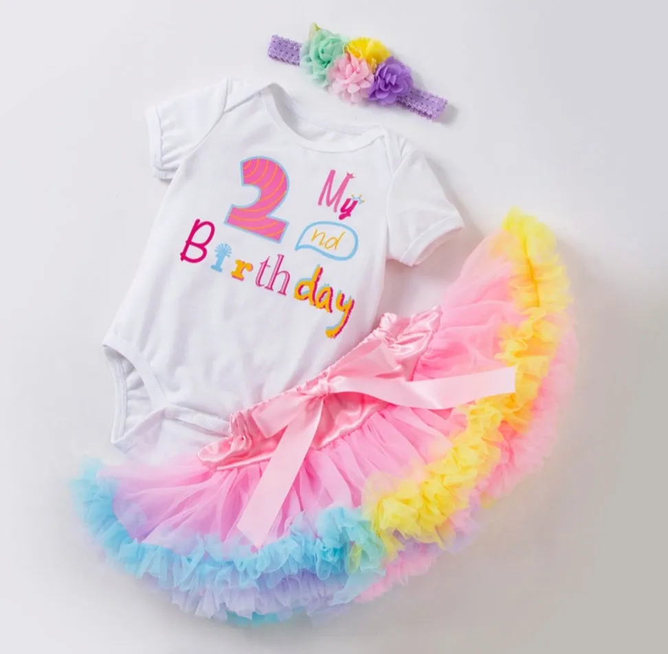 My 2nd BIRTHDAY Romper with Puffy Bloomer Tutu and Headband  #1000304