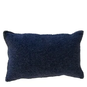 NAVY MERINO WOOL BLEND CUSHION 35cm x 55cm