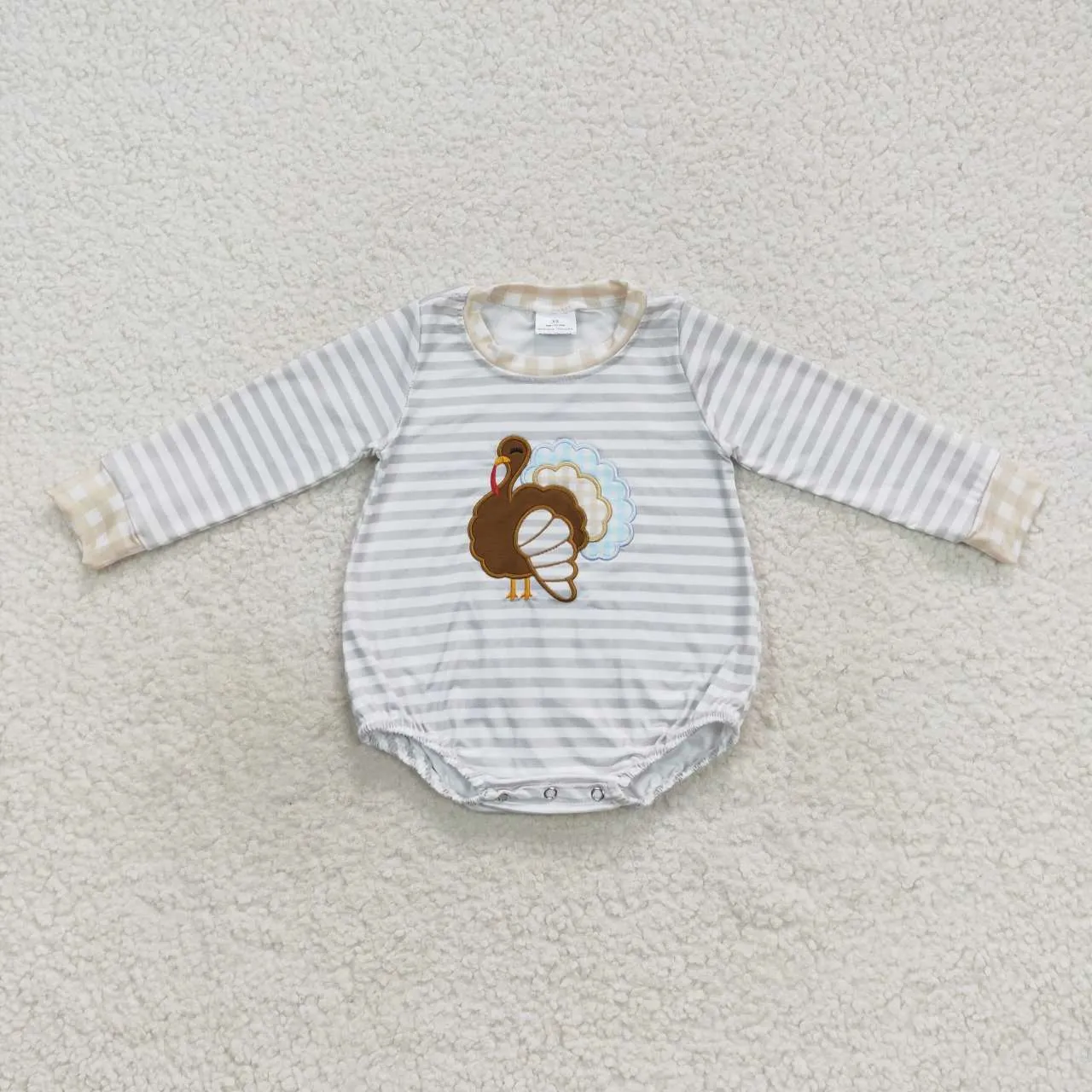 Newborn off shoulder Thanksgiving girl romper