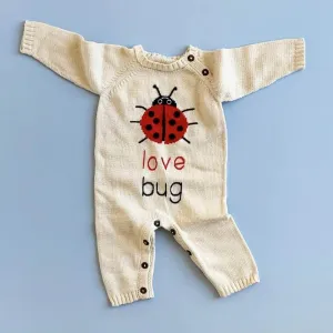 Organic Knitted Baby Romper - "Love Bug"