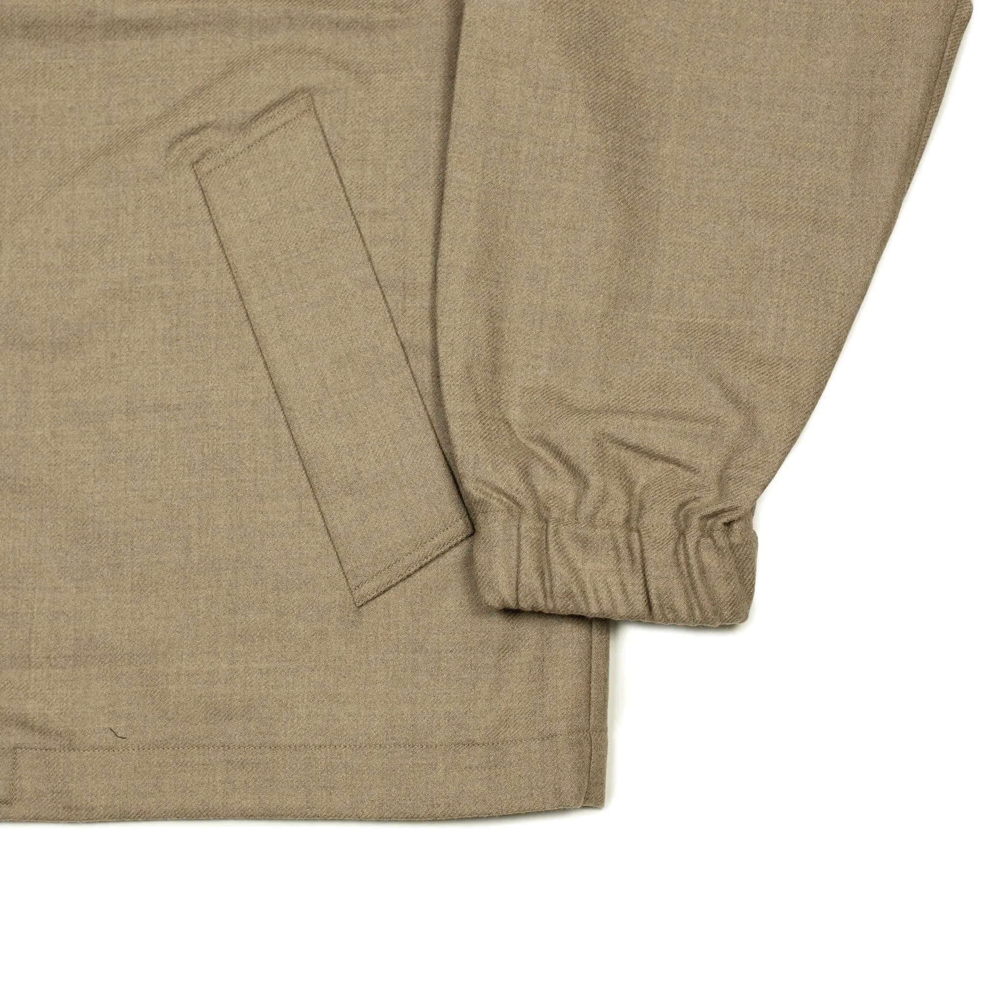 Oversized blouson in beige wool twill