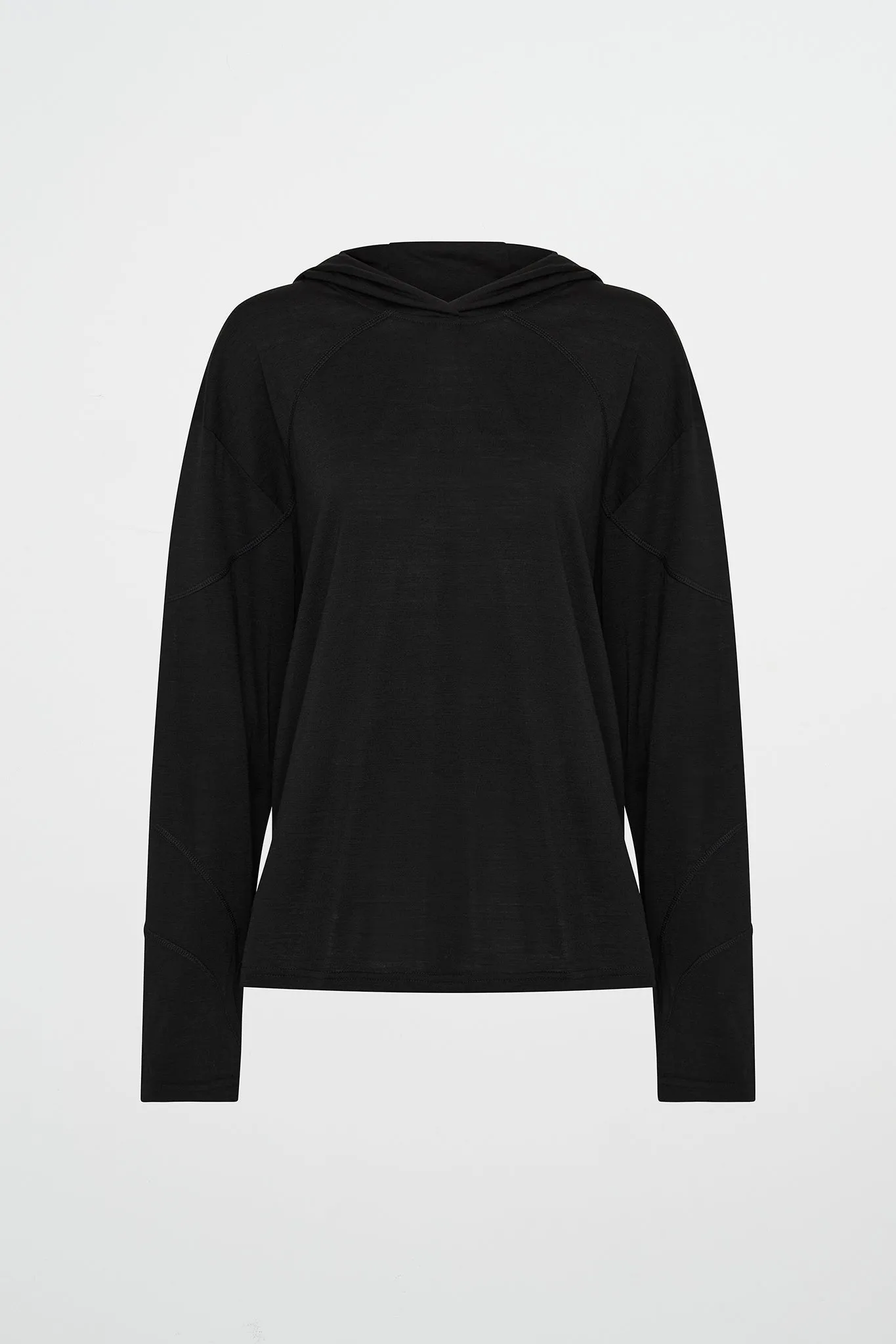 Panelled Merino Long Sleeve Hoodie 450