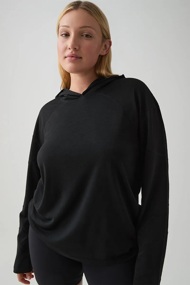 Panelled Merino Long Sleeve Hoodie 450