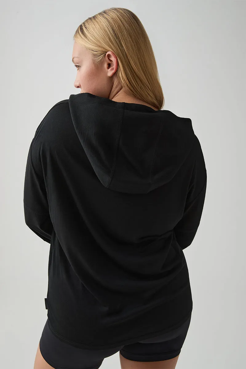 Panelled Merino Long Sleeve Hoodie 450