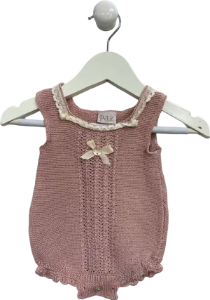 Paz Rodriguez Pink Knitted Baby Romper 3M