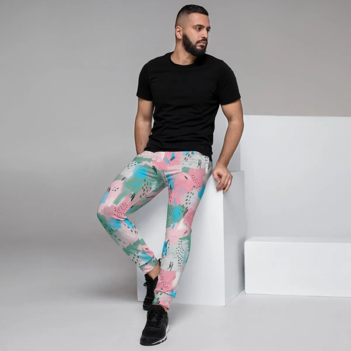 Pink Abstract Men's Street Joggers