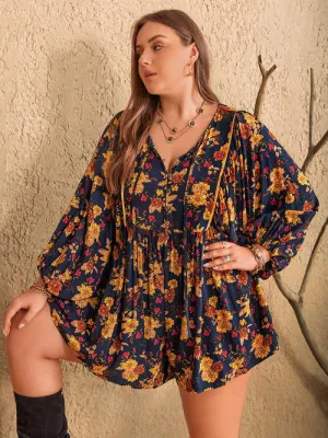 Plus Size Floral Boho Beachy Romper