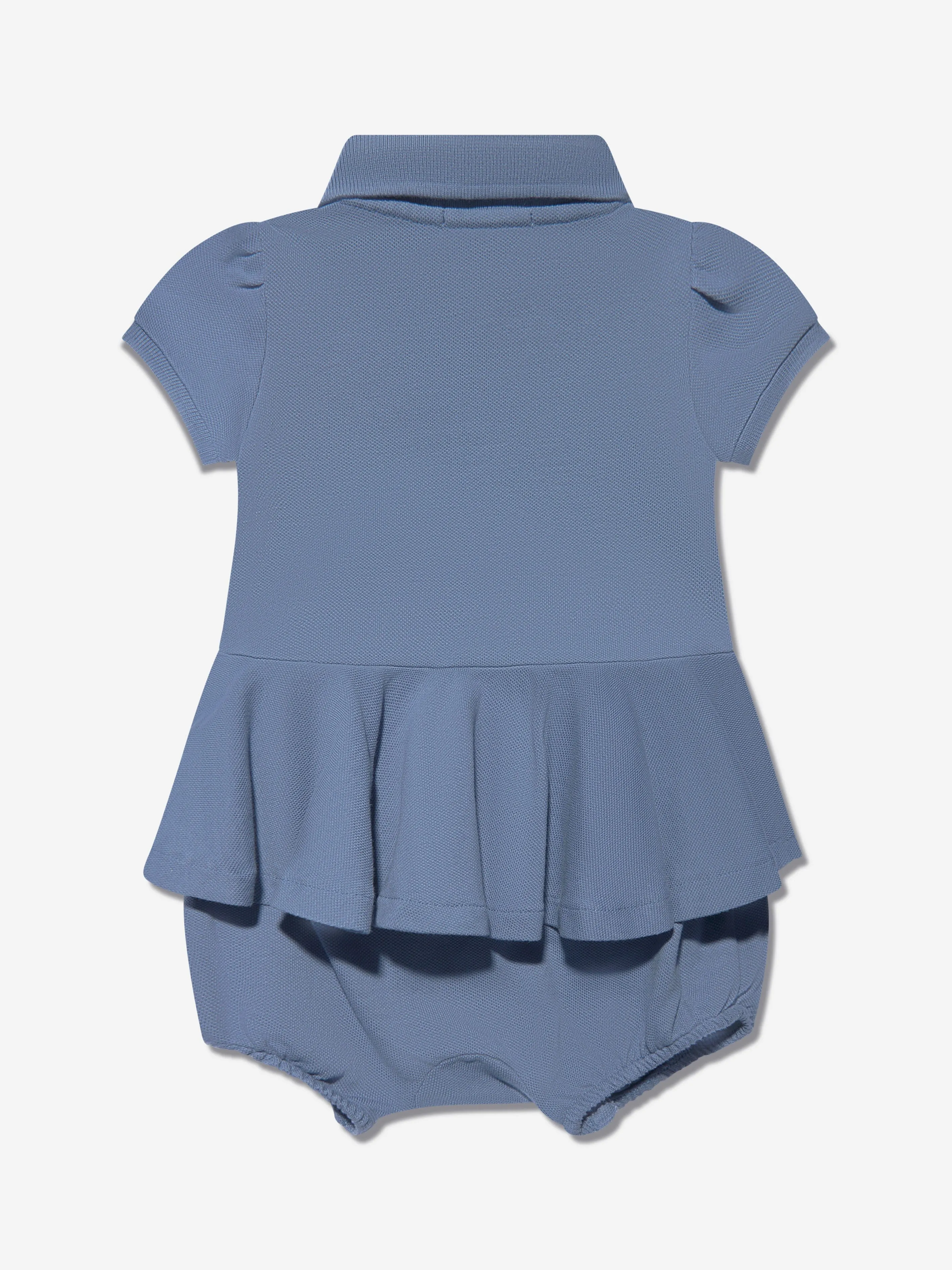 Ralph Lauren Baby Girls Peplum Romper in Blue