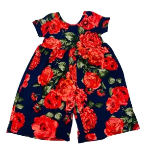 Red Floral Long Leggy Romper