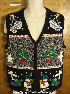 Ridiculous Black Ugly Christmas Jumper Vest