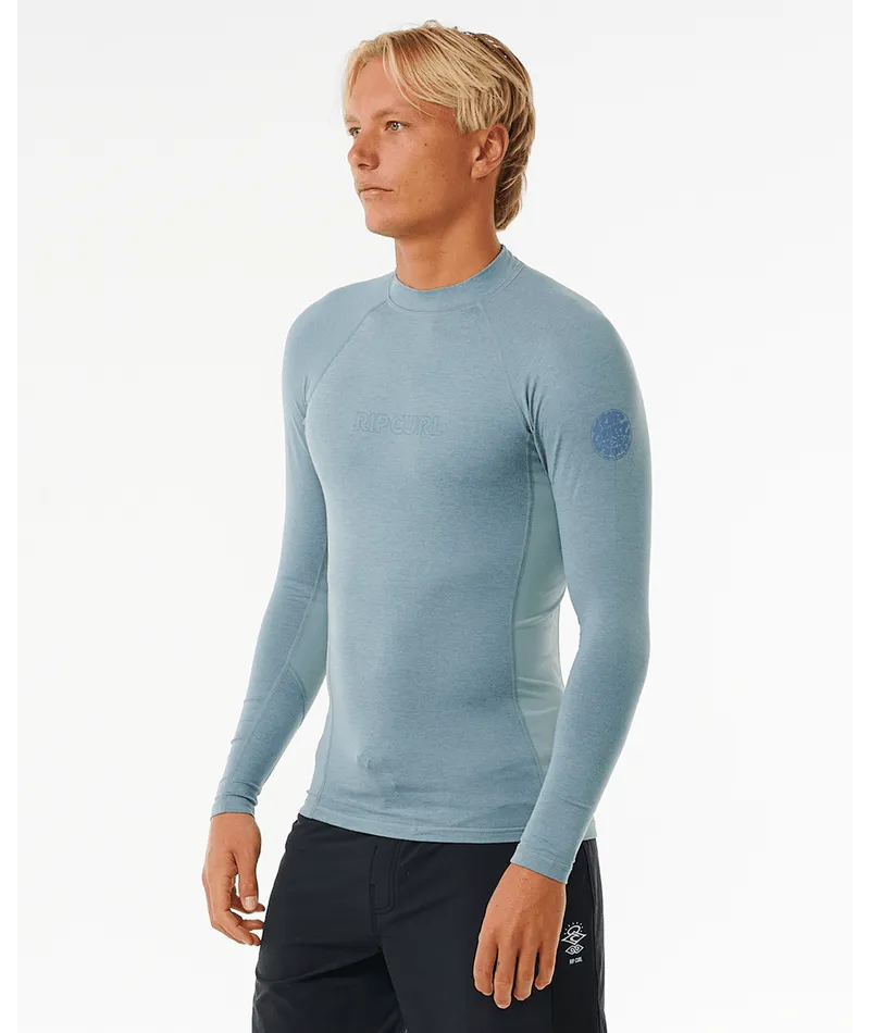 Rip Curl Dawn Patrol UPF Perf L/S Rashguard-Mineral Blue Marle