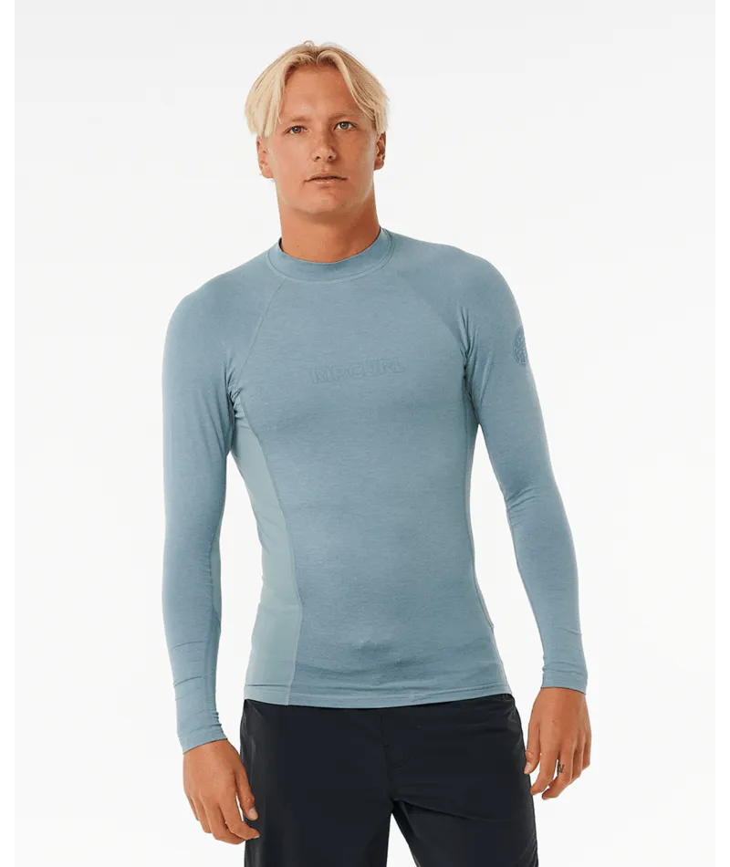 Rip Curl Dawn Patrol UPF Perf L/S Rashguard-Mineral Blue Marle