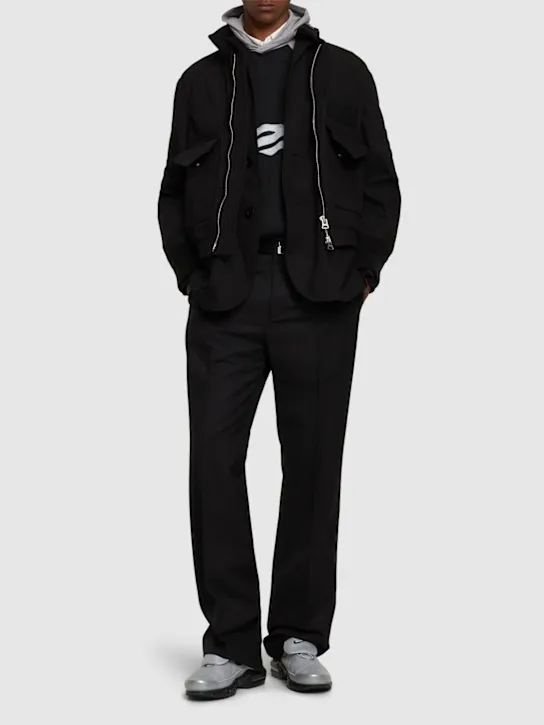 Sacai   Cotton blend ripstop zip jacket 