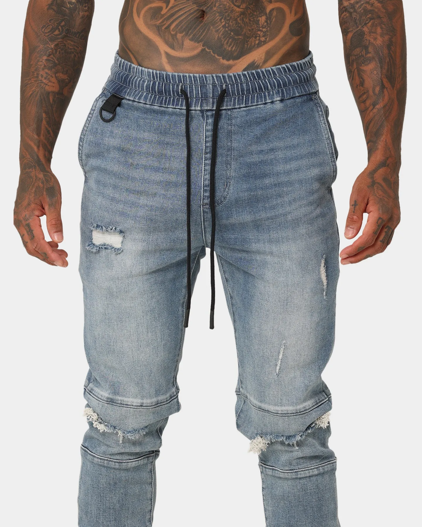 Saint Morta Doomsday Distressed Joggers Vintage Blue