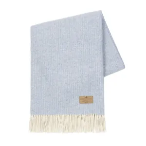 Sky Pinstripe Cashmere Throw by Lands Downunder