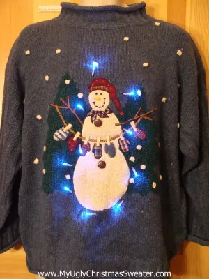 Snowman Laundry Light Up Ugly Christmas Sweater