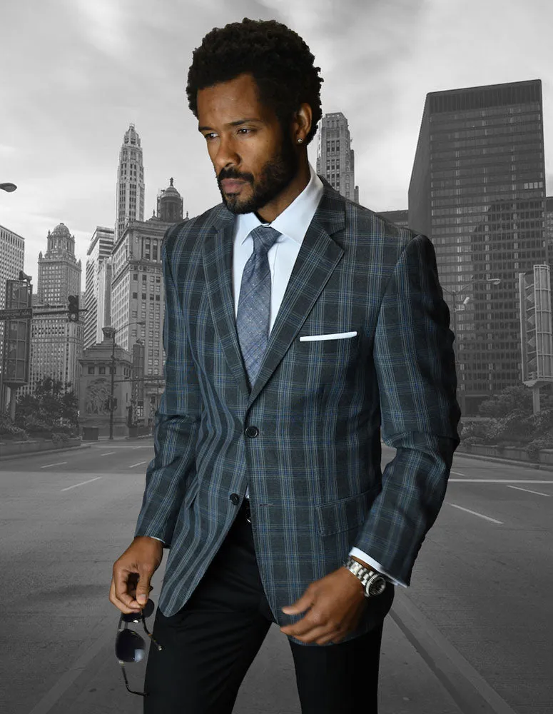 Statement Single Jacket-sports Coat Super 150\'s Italian Fabric| GIGLIO-5| Charcoal