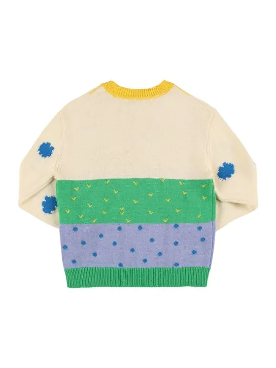 Stella McCartney Kids   Cotton &amp; wool knit intarsia sweater 