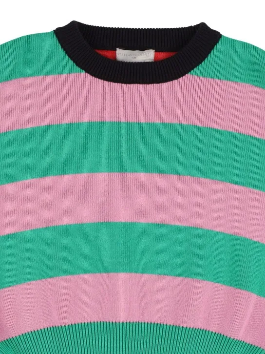 Stella McCartney Kids   Striped organic cotton &amp; wool sweater 