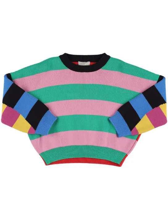 Stella McCartney Kids   Striped organic cotton &amp; wool sweater 