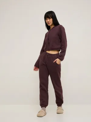 Superstar Wine Quilted High-Rise Joggers