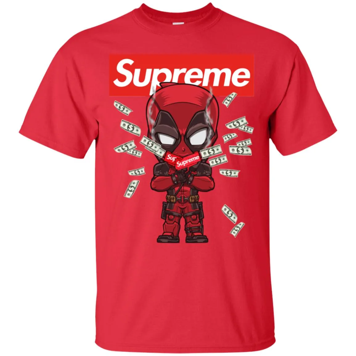 Supreme Deadpool Funny T-shirt Men Cotton T-Shirt