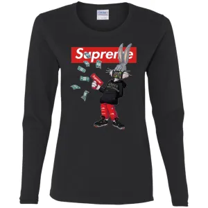 Supreme Rabbit Gucci Gang T-shirt Women Long Sleeve Shirt