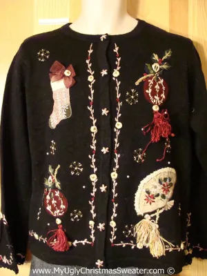 Tacky Holiday Sweater with 3D Tassels (f1092)