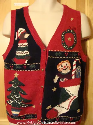 Tacky Ugly Christmas Sweater Vest (f390)