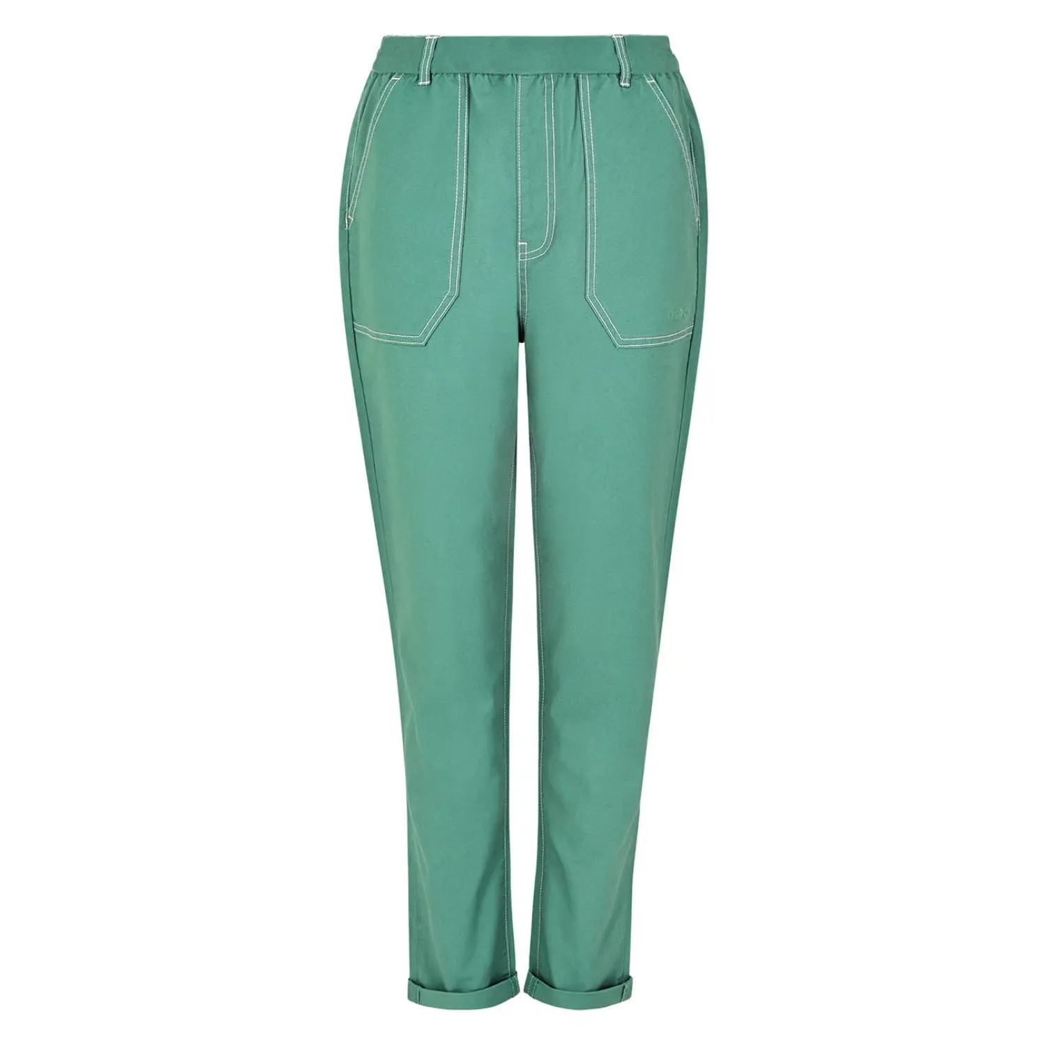 Weird Fish 18 Jade Green Malorri Organic Cotton Trouser