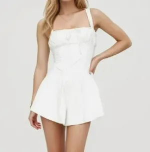 White Corset Stylish Strap Romper