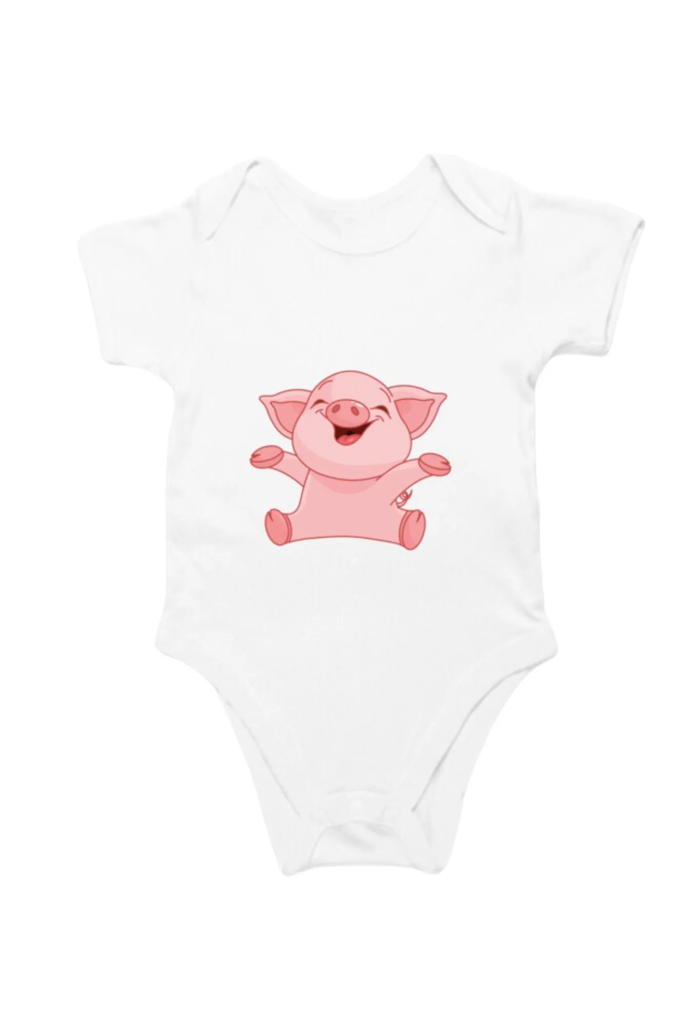 White Romper Bodysuit - Piggy