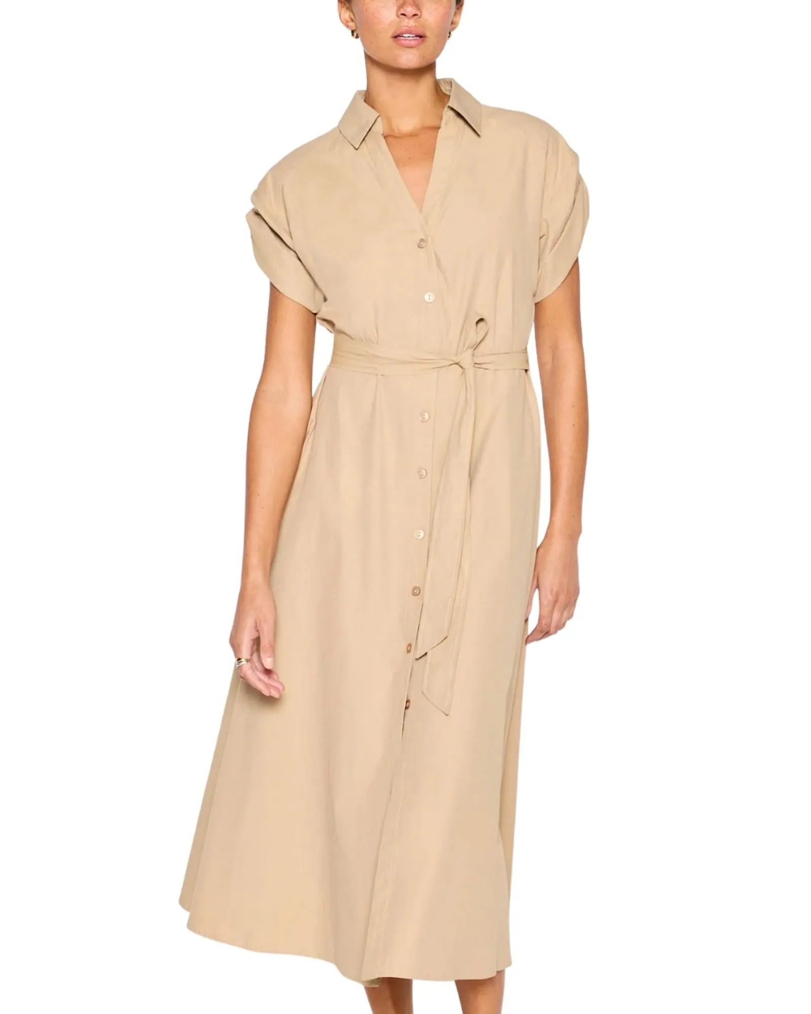 Women's Fia Belted Midi Dress In Sahara | Sahara