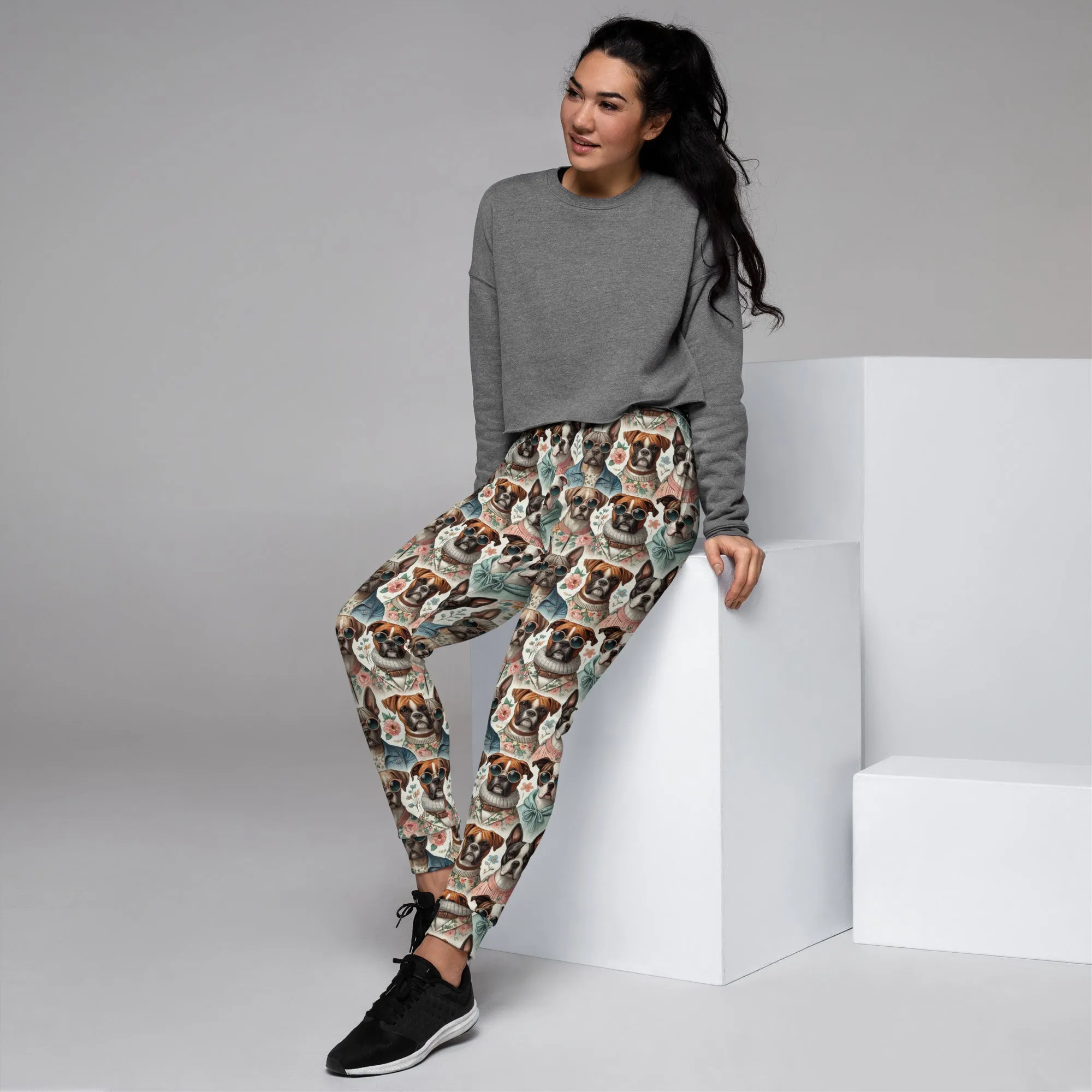 Women’s Slim Fit Joggers with Boxer, Boston Terrier, & Frenchie Print