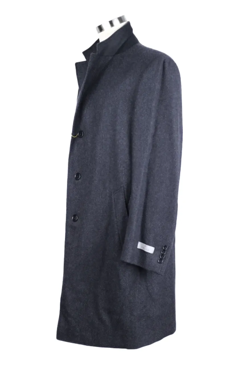 Wool-Cashmere Herringbone Dress Coat